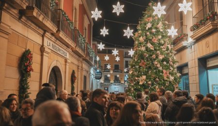 Weihnachtszeit in Palma: Festlicher Auftakt im La Misericòrdia Weihnachtsbeleuchtung im La Misericòrdia in Palma de Mallorca mit traditionellem Festschmuck.