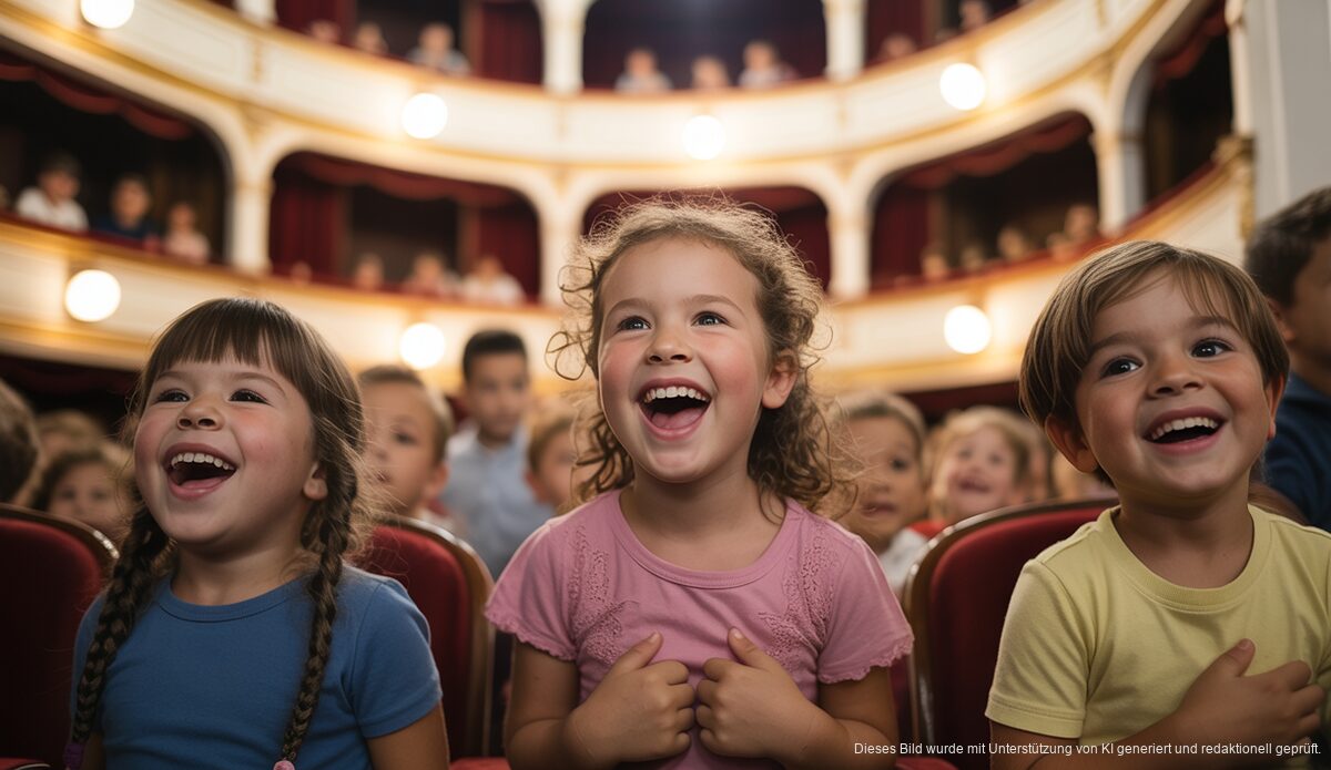 Wohltätigkeitskonzert im Teatre Principal in Palma de Mallorca mit Kindern und musikalischem Auftritt.