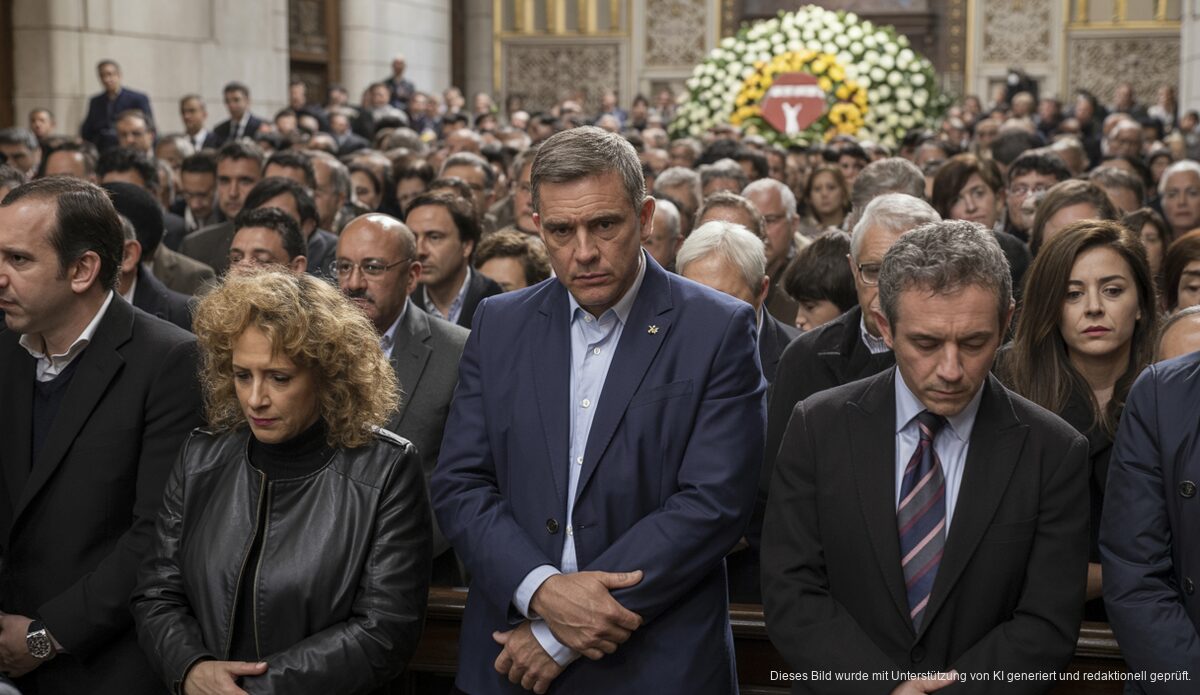 Trauerfeier für Miquel Contestí in einer Kirche auf Mallorca mit zahlreichen Trauergästen.