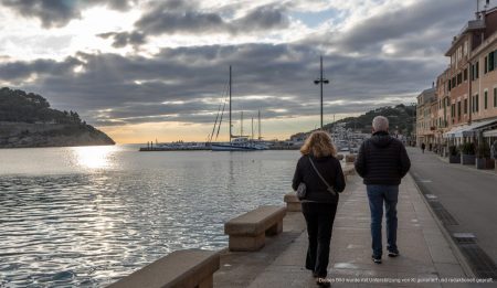 Bewölkte Wetterlage in Sóller und Port d’Andratx Anfang Januar Bewölkter Himmel und milde Temperaturen in Port d'Andratx im Januar