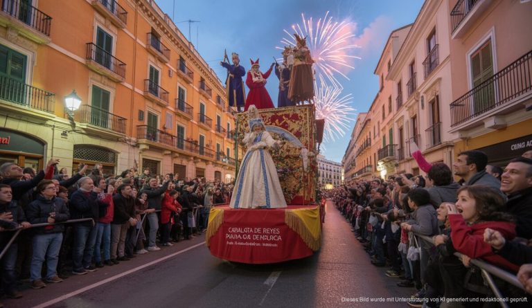 Palma de Mallorca: Magie der Cabalgata de Reyes belebt die Stadt Farbenfrohe Cabalgata de Reyes Parade in Palma de Mallorca