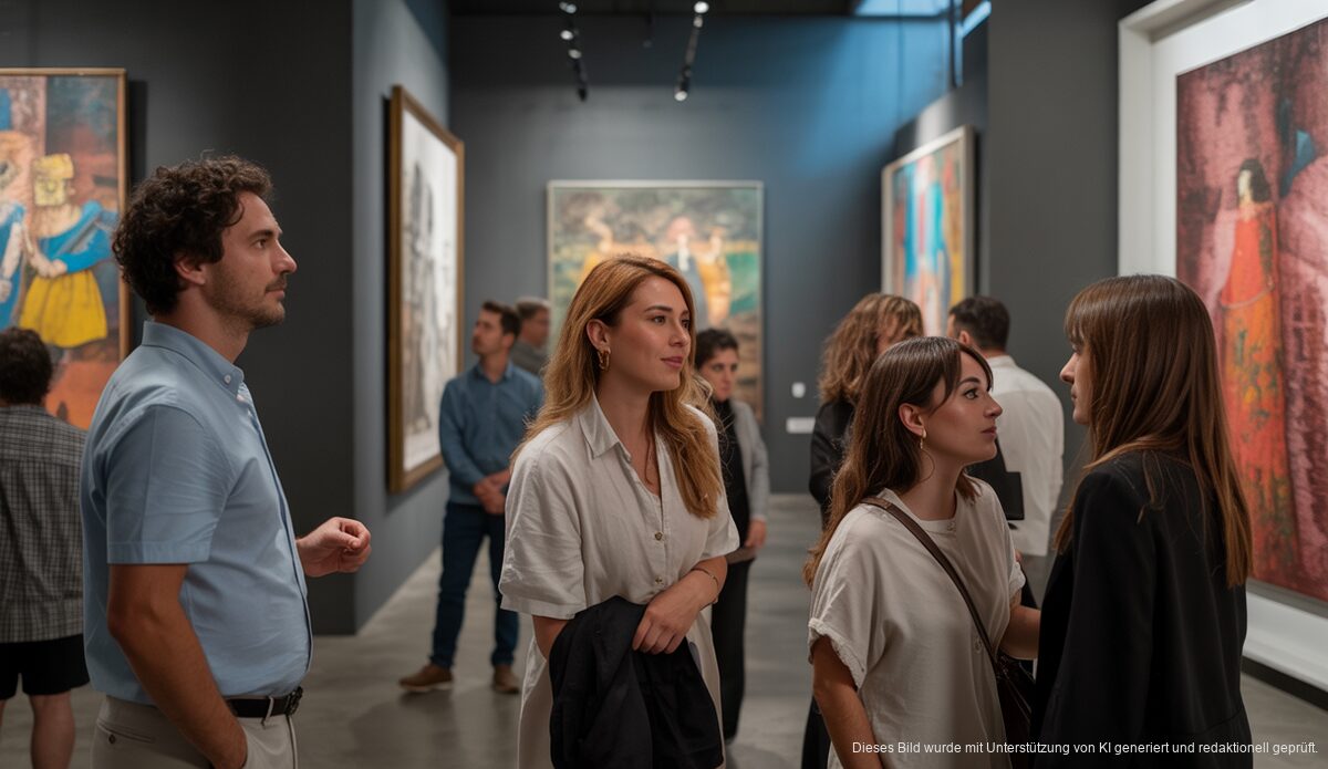 Ausstellung in Casal Solleric mit Besuchern und Kunstwerken