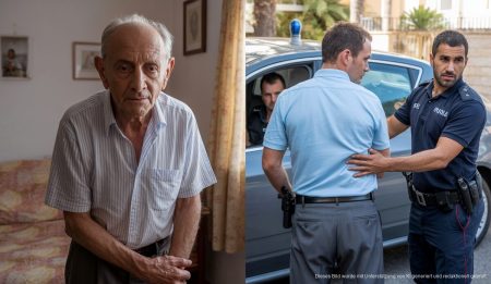 Deutscher Pflegefall und Polizei in Binissalem bei Verhaftung