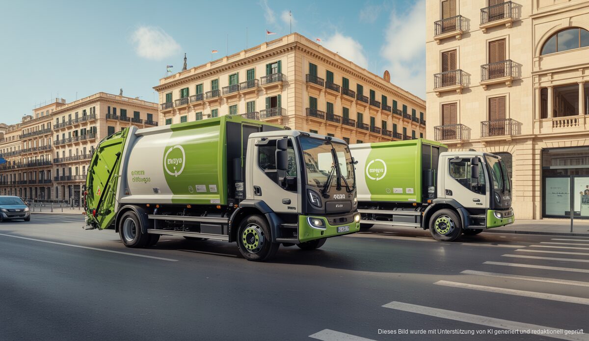 Emaya Müllwagen mit Gastechnologie bei der Arbeit in Palma