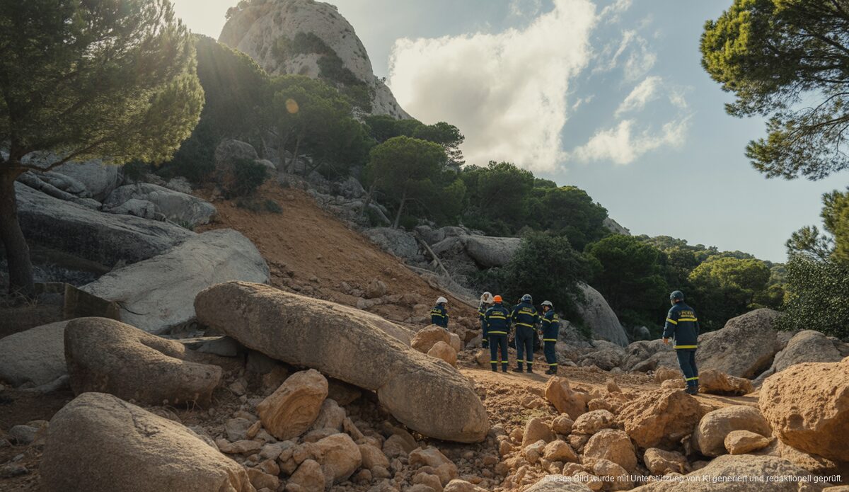 Felssturz auf Mallorca: Einsatzkräfte koordinieren Räumung nach Erdrutsch in Esporles