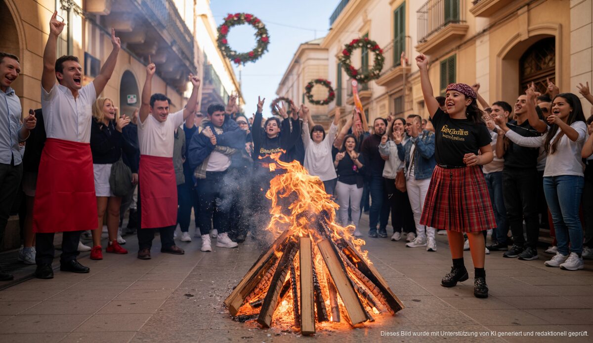 Traditionelle Feierlichkeiten in Sineu, Mallorca mit Fogueró und Dimonis