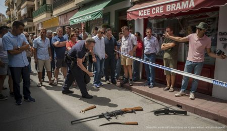 Szene nach einer Schießerei in Palma: Polizeieinsatz und Familienkonflikt vor Eisdiele