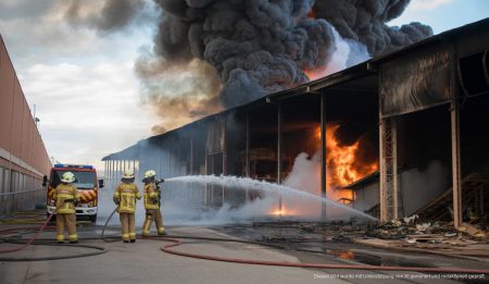 Feuerwehr löscht Großbrand in Lagerhaus bei Manacor