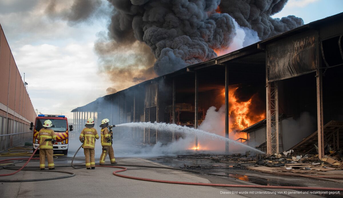 Feuerwehr löscht Großbrand in Lagerhaus bei Manacor