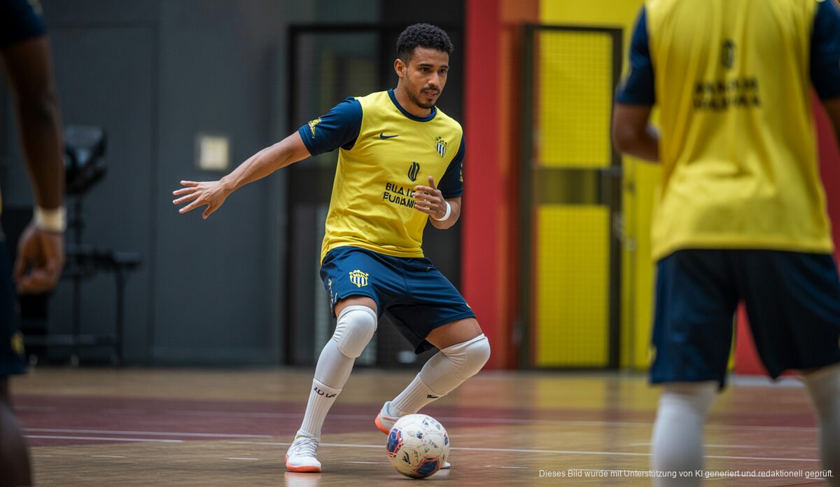 Gui Lima während eines Futsal-Trainings in Palma vor spanischem Ambiente.