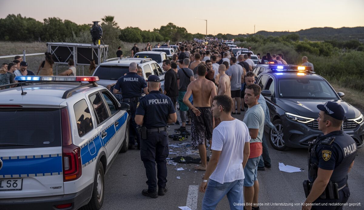Polizeieinsatz bei illegaler Feier auf Landstraße in Palma