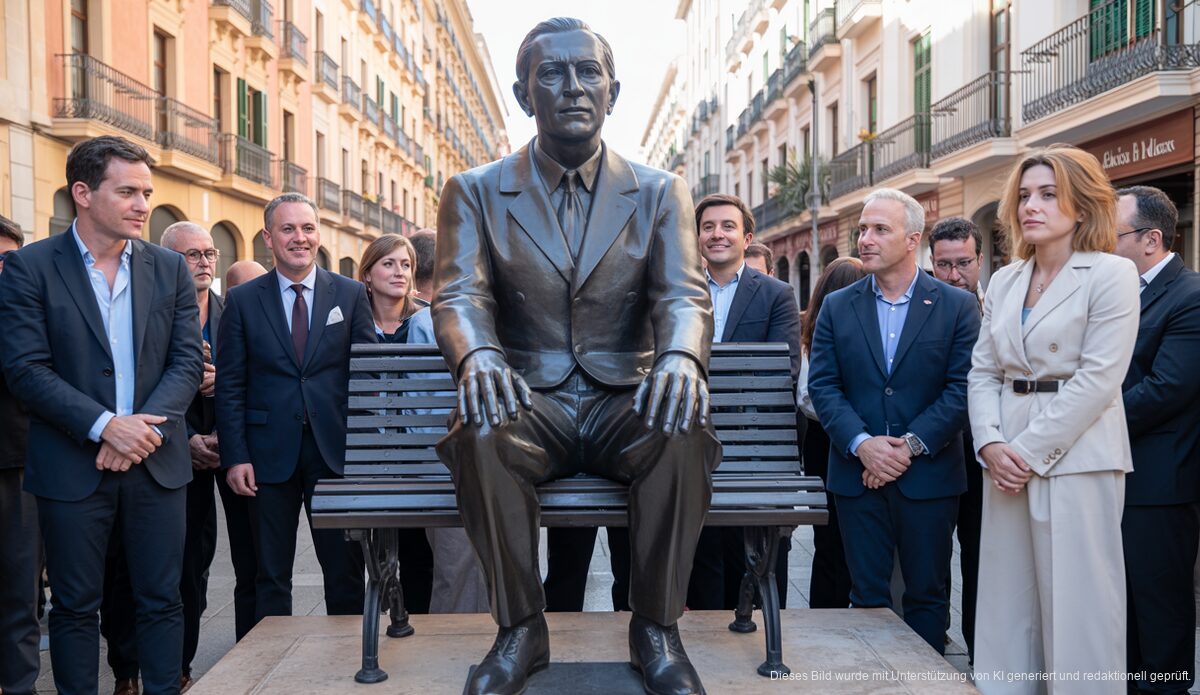 Statue von Josep Maria Llompart in Palma enthüllt, zentral gelegen in Palma de Mallorca.