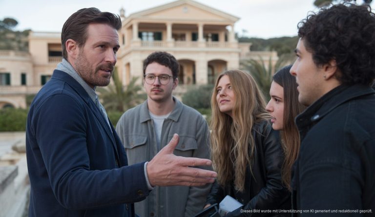 Steff Jerkel mit Julia Römmelt vor der neuen OnlyFans-Villa auf Mallorca