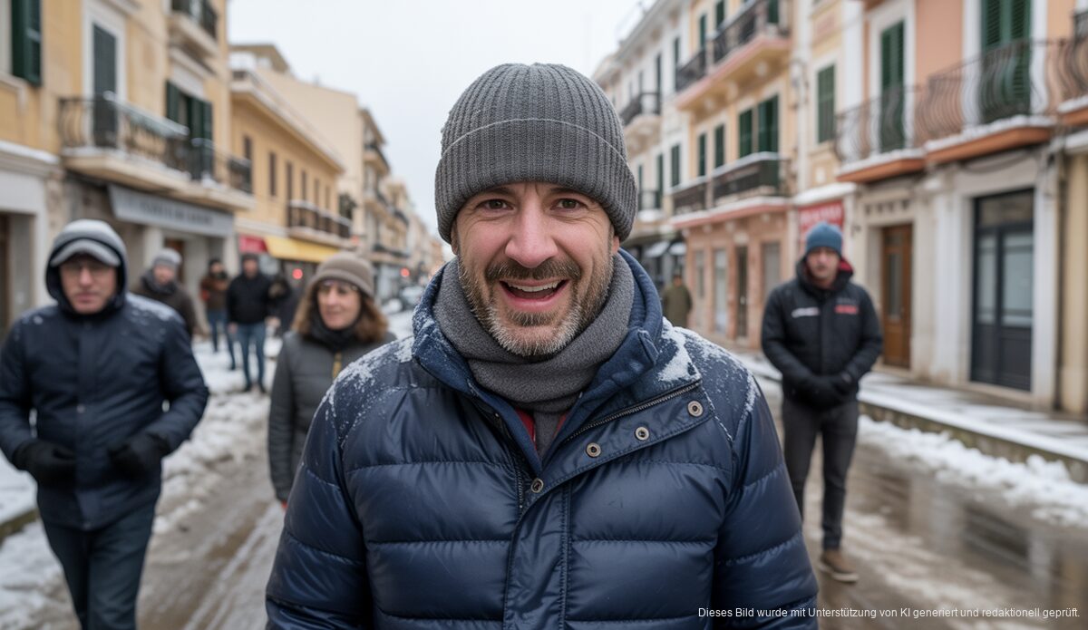Schnee auf Mallorca: Seltene Winterbedingungen in Palma de Mallorca