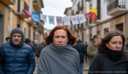 Kühler Wettertrend in Santanyí Anfang Januar Kühler Januar-Tag in Santanyí, Menschen in dicken Jacken bei Wind