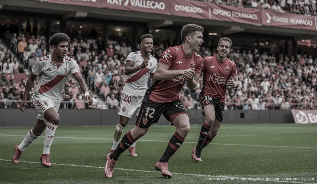 Szenen aus dem Spiel Real Mallorca gegen Rayo Vallecano im Estadio de Vallecas