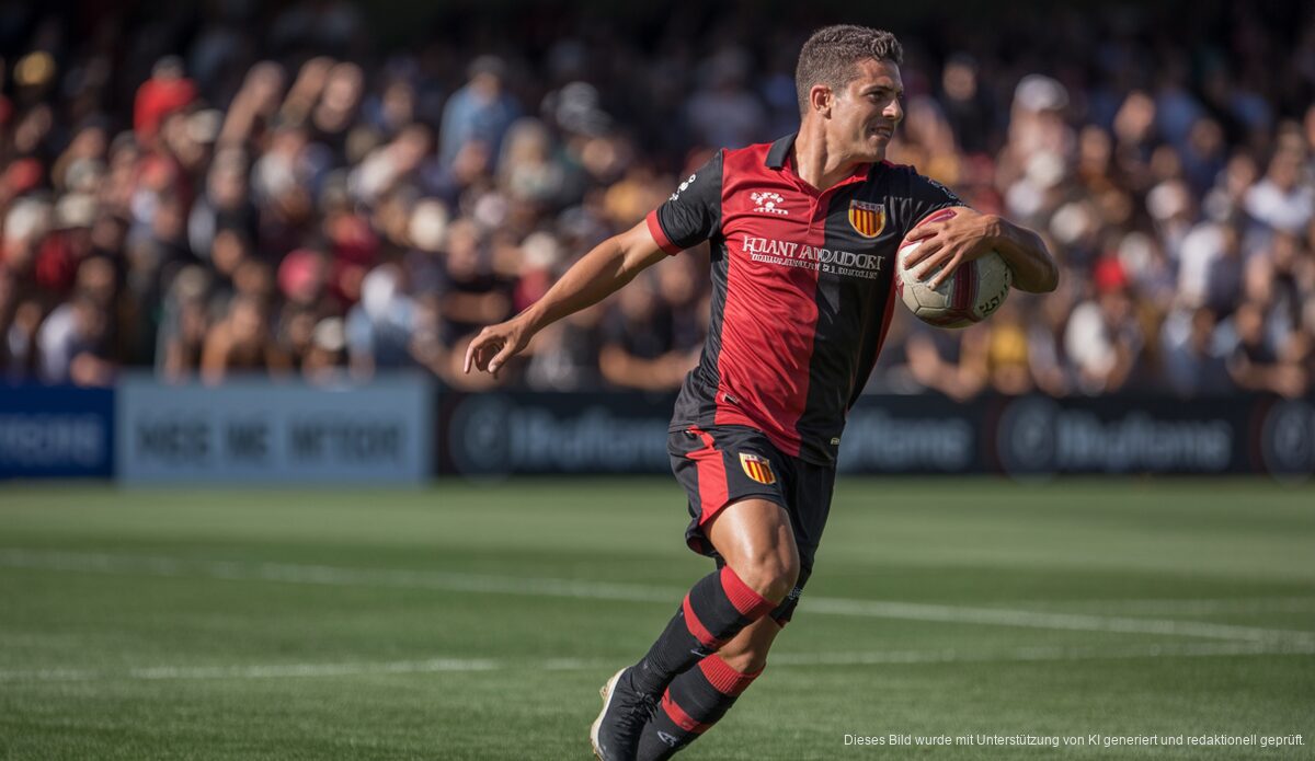 Cyril Ngonge von Mallorca im Fußballspiel, schnelle Bewegung auf dem Spielfeld