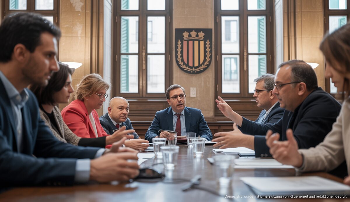 Politische Diskussion in Palma de Mallorca über Bauvorschriften und Stadtentwicklung.