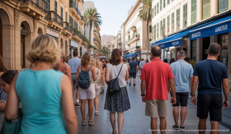Straßenszene in Palma de Mallorca während der Tourismussaison