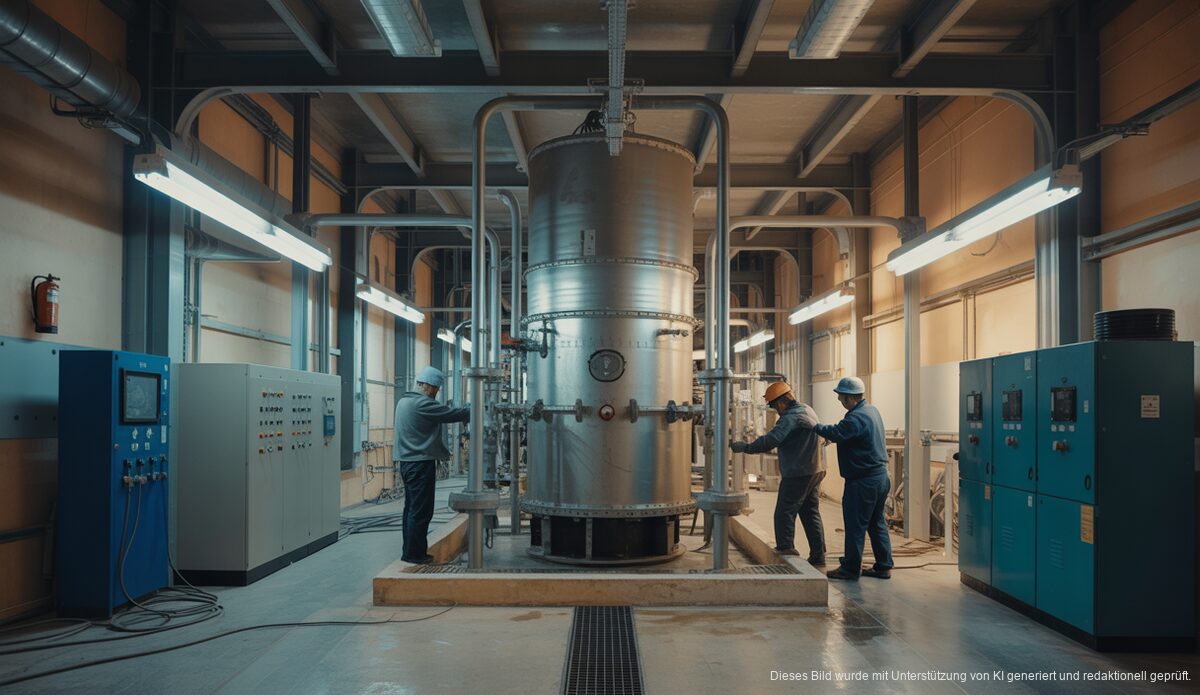 Innenansicht der Entsalzungsanlage in Palma de Mallorca während Renovierungsarbeiten