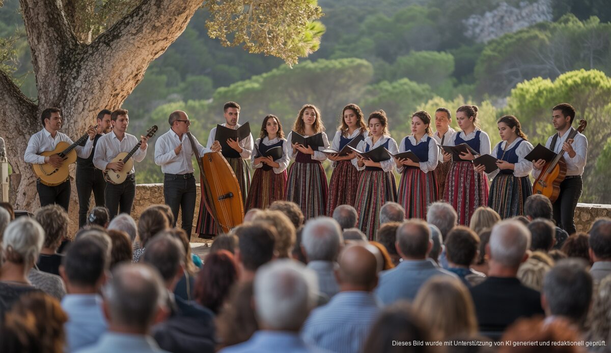Musikalisches Event auf Finca Raixa mit zahlreichen Besuchern und Künstlern.
