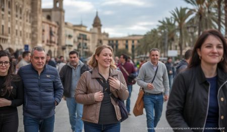 Mäßig bewölkter Himmel über Palma de Mallorca bei milden Temperaturen.