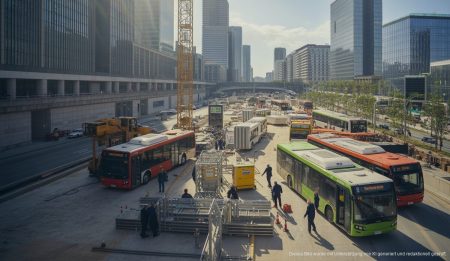 Bau des neuen ECO/EMT Zentrums in Palma, moderne Infrastruktur und Ladepunkte für Elektrobusse