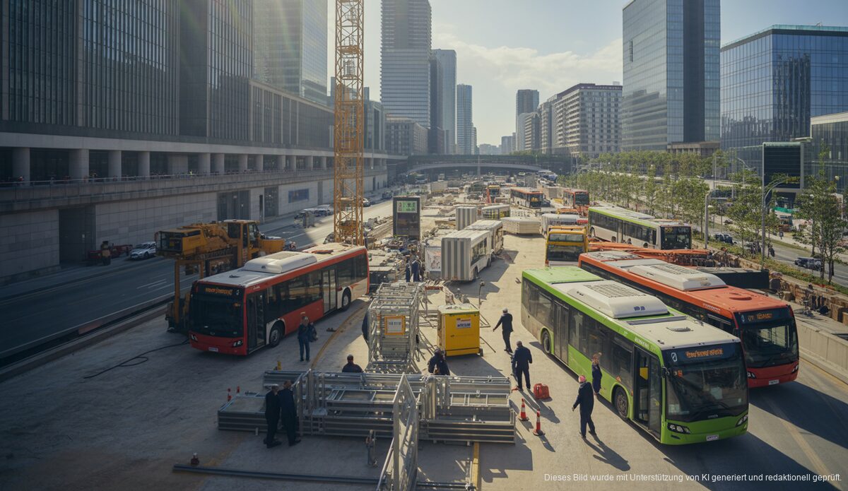 Bau des neuen ECO/EMT Zentrums in Palma, moderne Infrastruktur und Ladepunkte für Elektrobusse