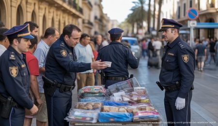 Polizeieinsatz gegen illegale Verkaufsstände in Palma de Mallorca