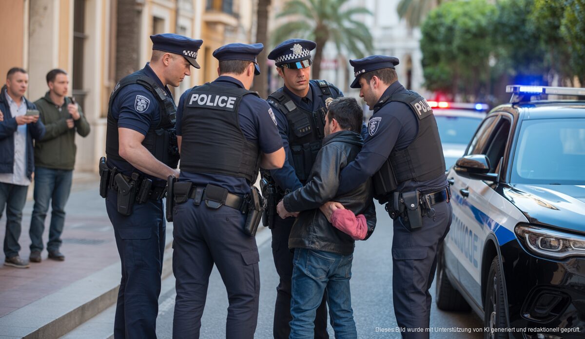 Polizeieinsatz in Palma de Mallorca wegen schweren Vorwürfen, Polizei im Einsatz