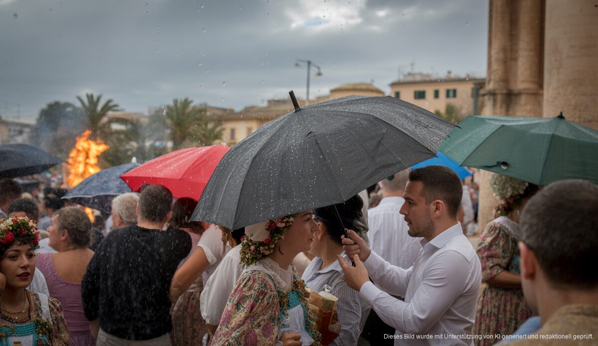 Feierlichkeiten zu Sant Antoni im Regen in Palma de Mallorca