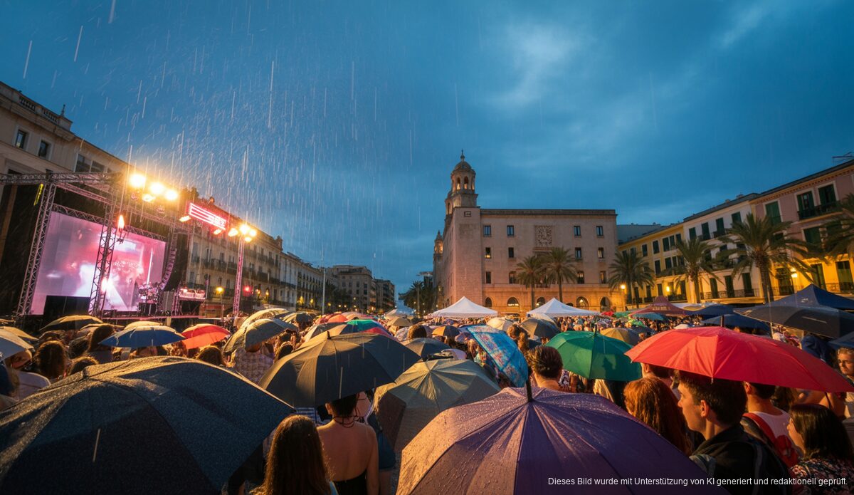 Revetla de Sant Sebastià mit Konzerten in Palma bei Regen