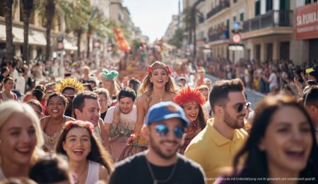 Sa Rua 2026: Palma bereitet sich auf Karneval vor Bunter Karnevalsumzug Sa Rua 2026 in Palma mit festlichen Wagen und Kostümen