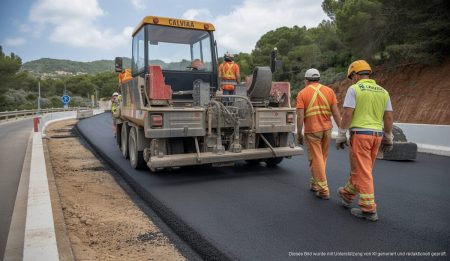 Consell de Mallorca verstärkt Durchführung von Straßenprojekten Straßenbau in Calvià: Bauarbeiter und Maschinen auf Mallorcas neuen Straßen