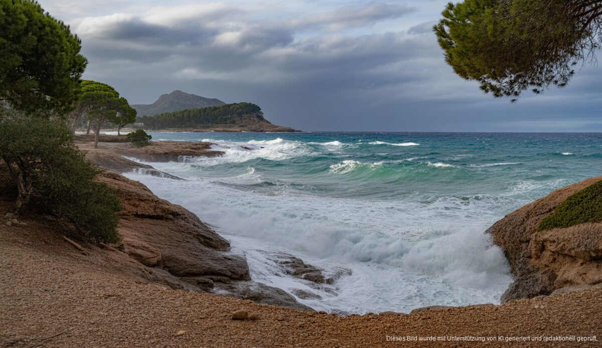 Sturmwarnung auf Mallorca: Wellen an der Küste der Serra de Tramuntana