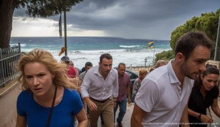 Sturm auf Mallorca mit starken Winden und Regenwolken über dem Mittelmeer