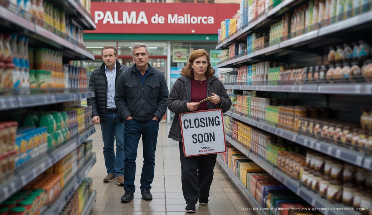 Leerer Supermarkt auf Mallorca mit baldiger Schließung