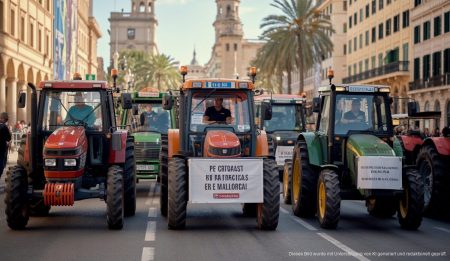 Traktorproteste in Palma de Mallorca gegen EU-Handelspolitik