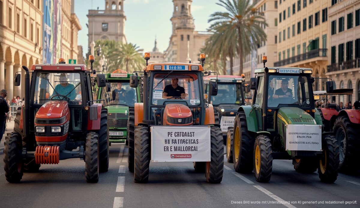 Traktorproteste in Palma de Mallorca gegen EU-Handelspolitik