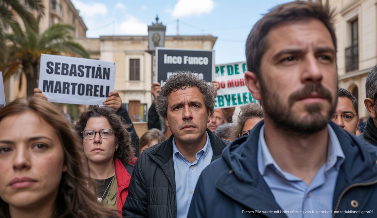Demonstration vor dem Gericht in Inca wegen Sebastían Martorells Verurteilung.