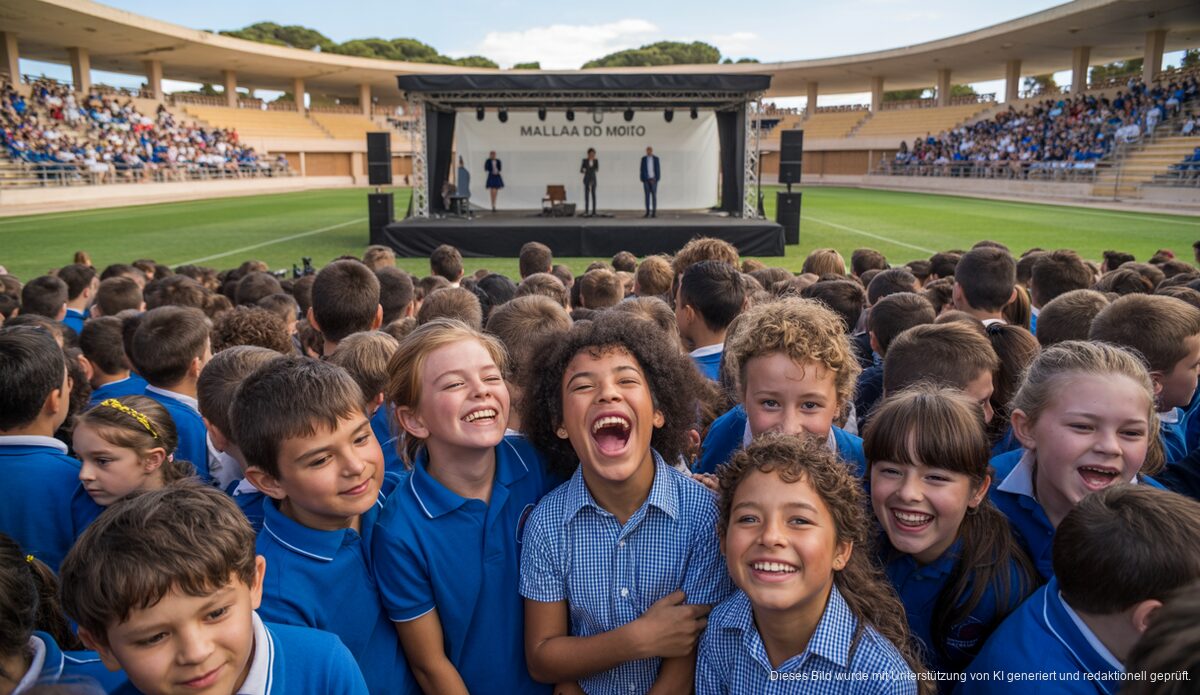Schülerveranstaltung im Estadio Mallorca Son Moix zur Feier des Dia Escolar de la Paz