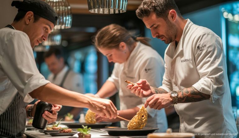 Michelin-Auszeichnung für Voro: Mallorcas Kulinarik im Fokus Küchenchefs im Voro bereiten das Gericht mit Tomate und Käse zu.