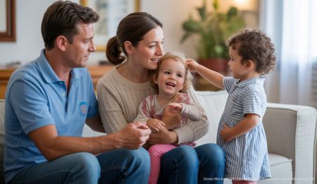 Familie auf Mallorca nutzt Xec Cangur Förderung für Kinderbetreuung