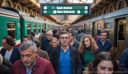 Ein Zug in Palma de Mallorca während der Festlichkeiten Sant Antoni
