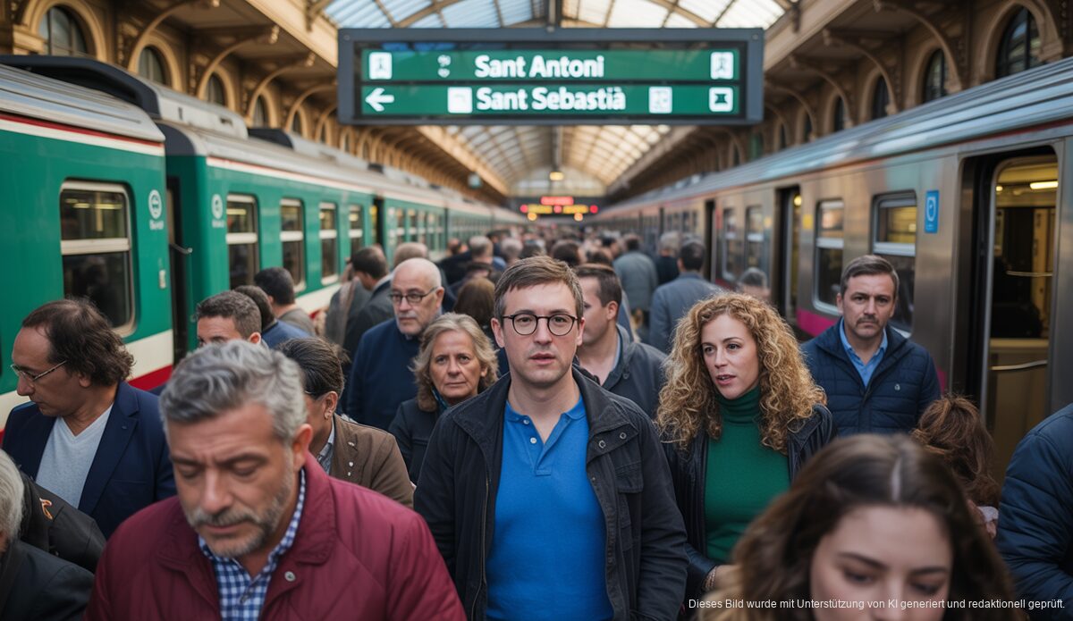 Ein Zug in Palma de Mallorca während der Festlichkeiten Sant Antoni