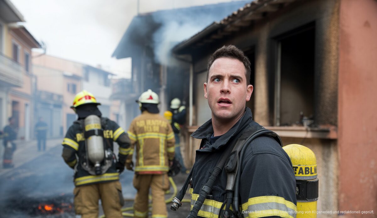 Feuerwehrleute im Einsatz bei Hausbrand auf Mallorca