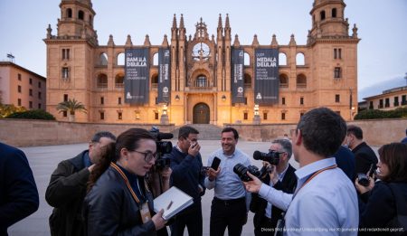 Vorbereitungen für die Preisverleihung im Gebäude der Llotja auf Mallorca.