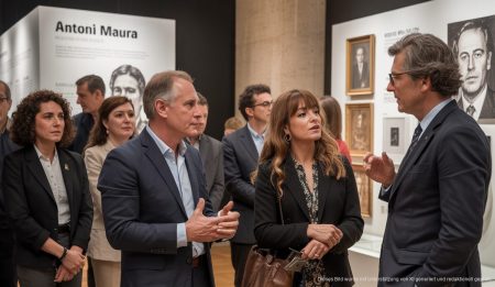 Die Ausstellung über Antoni Maura im Museu de Mallorca eröffnet. Besucher bei der Ausstellung über Antoni Maura im Museu de Mallorca