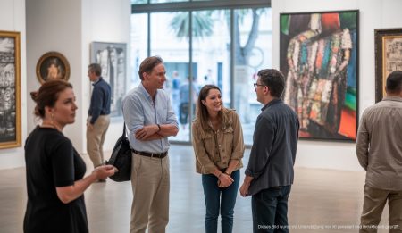 Balearen fordern Senkung der Kunst-Mehrwertsteuer Besuchende in einer Kunstgalerie auf den Balearen