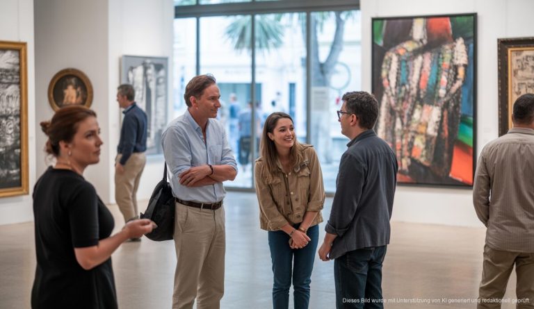Balearen fordern Senkung der Kunst-Mehrwertsteuer Besuchende in einer Kunstgalerie auf den Balearen